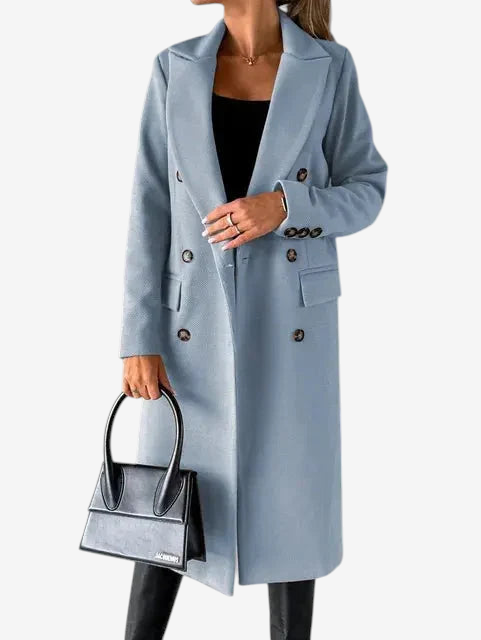 Velnoria – Cappotto a maniche lunghe con colletto a revers e dettagli con bottoni