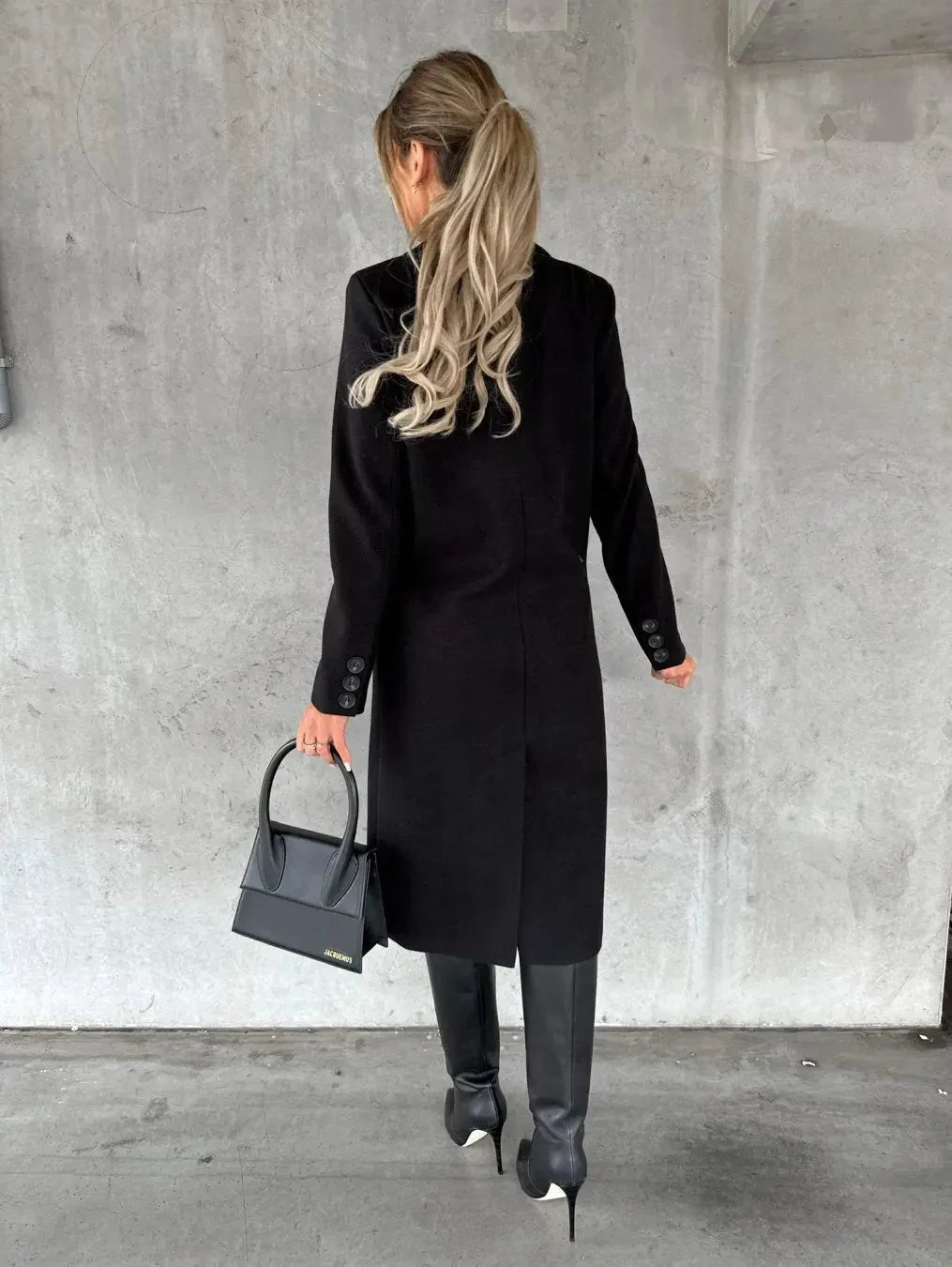 Velnoria – Cappotto a maniche lunghe con colletto a revers e dettagli con bottoni