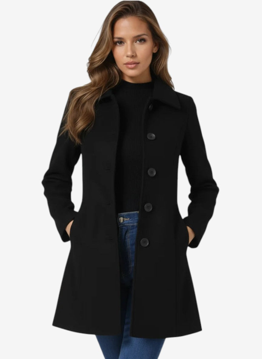 Varellora – Fitted Coat with Turn-Down Collar