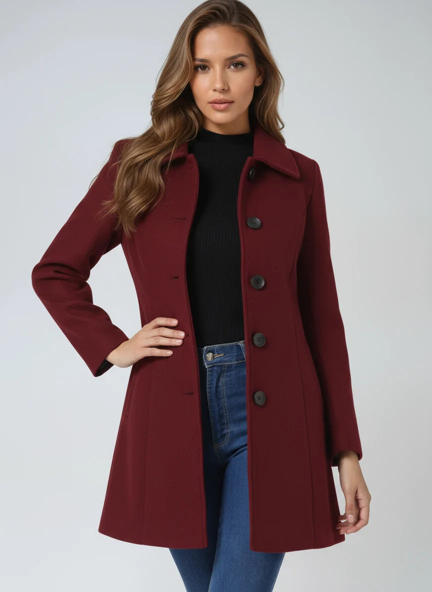Varellora – Fitted Coat with Turn-Down Collar