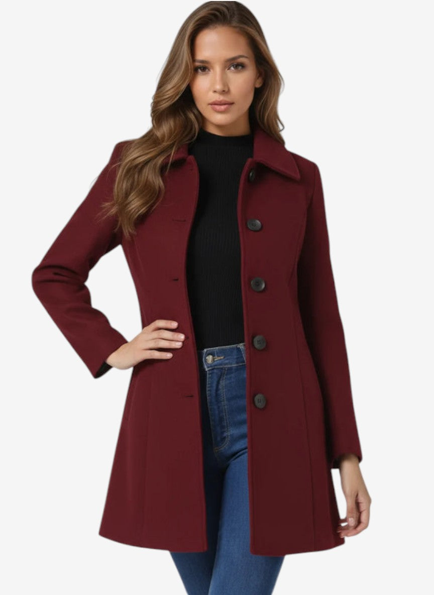 Varellora – Fitted Coat with Turn-Down Collar