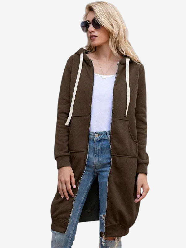 Drapely - Long Hooded Jacket with Loose Fit