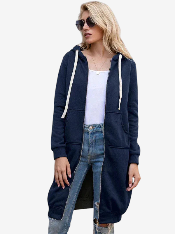 Drapely - Long Hooded Jacket with Loose Fit