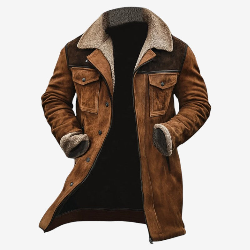 Varellune – Cappotto a metà coscia con colletto e polsini effetto montone