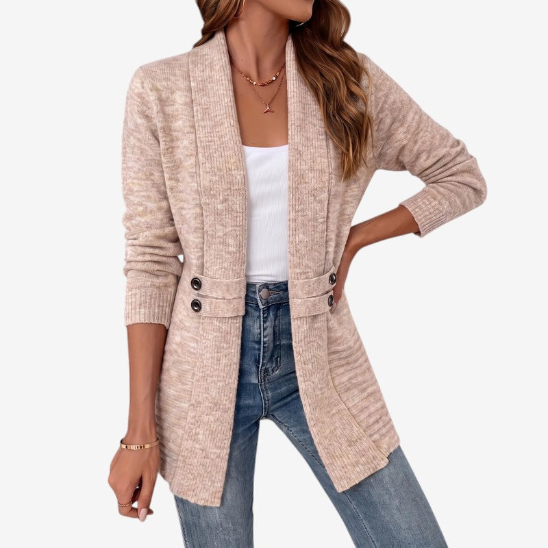 Cardigan en maille mi-long Lunavelle - col châle