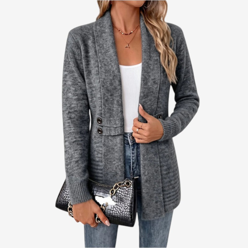 Cardigan en maille mi-long Lunavelle - col châle