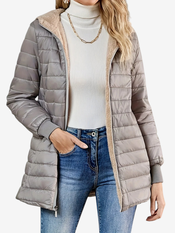 Zelvarra – Long Coat with Zipper Closure