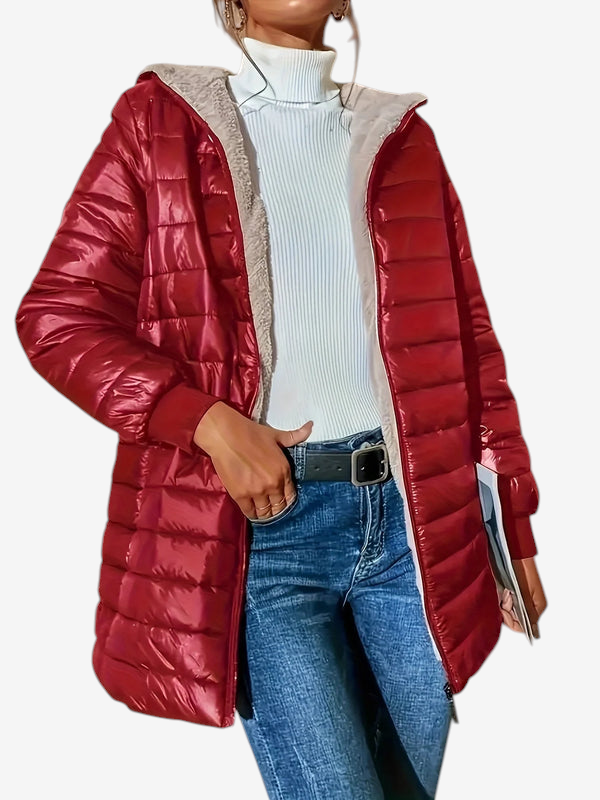 Zelvarra – Long Coat with Zipper Closure