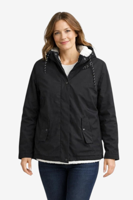 Avelzora – Chaqueta de invierno con capucha y cierre de cremallera integral