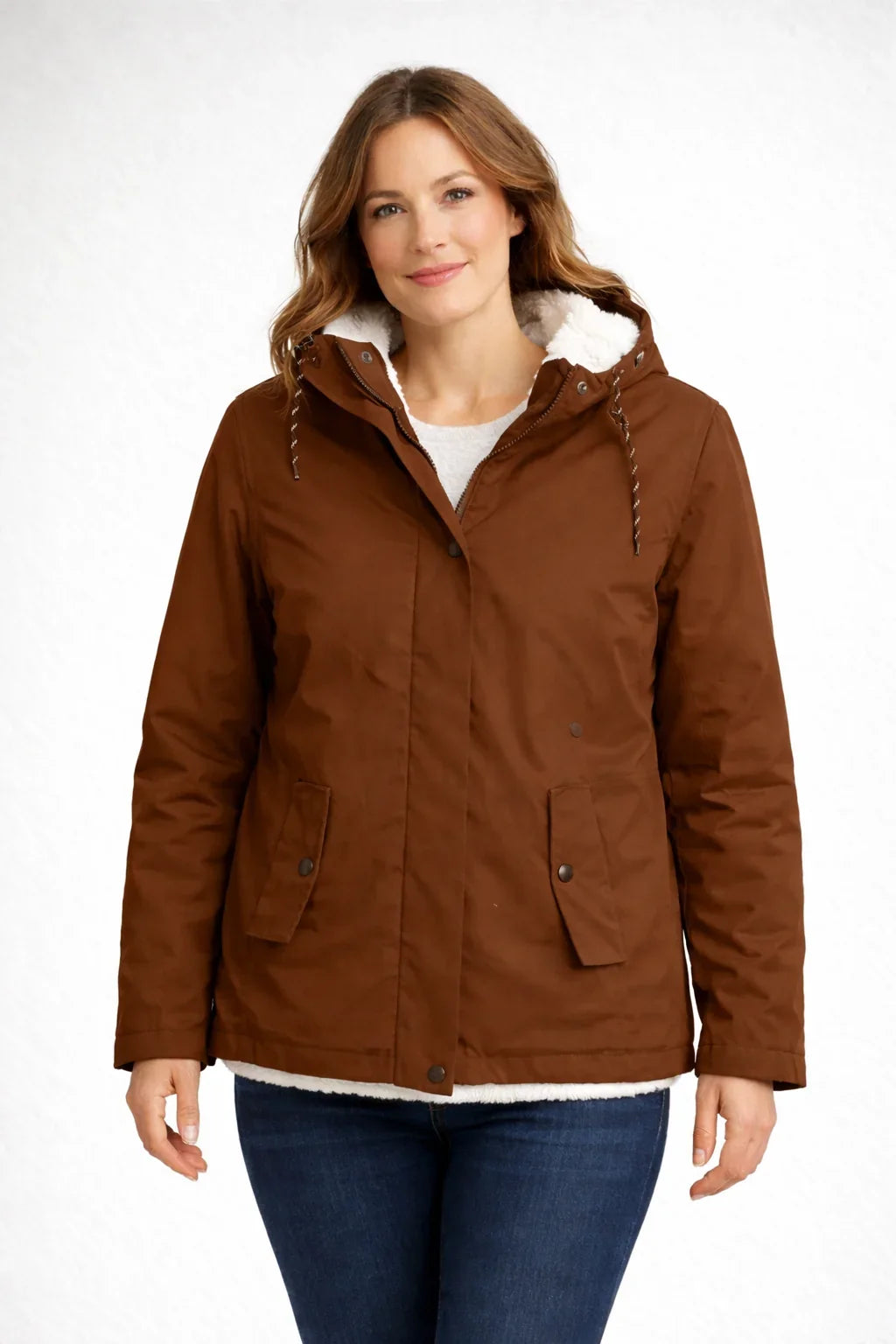Avelzora – Chaqueta de invierno con capucha y cierre de cremallera integral