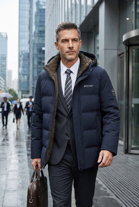 Velnorix – Hooded Long Coat with Full-Length Zipper