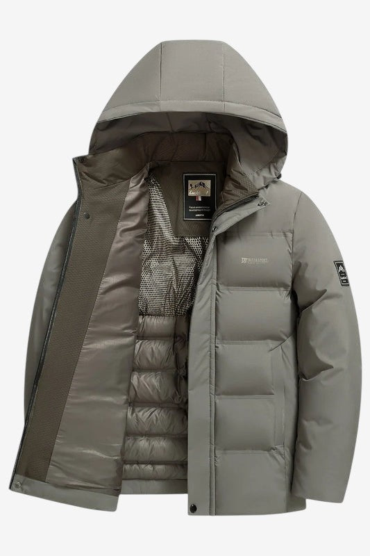 Velnorix – Hooded Long Coat with Full-Length Zipper