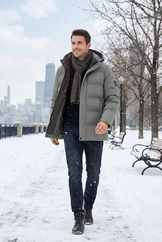 Velnorix – Hooded Long Coat with Full-Length Zipper