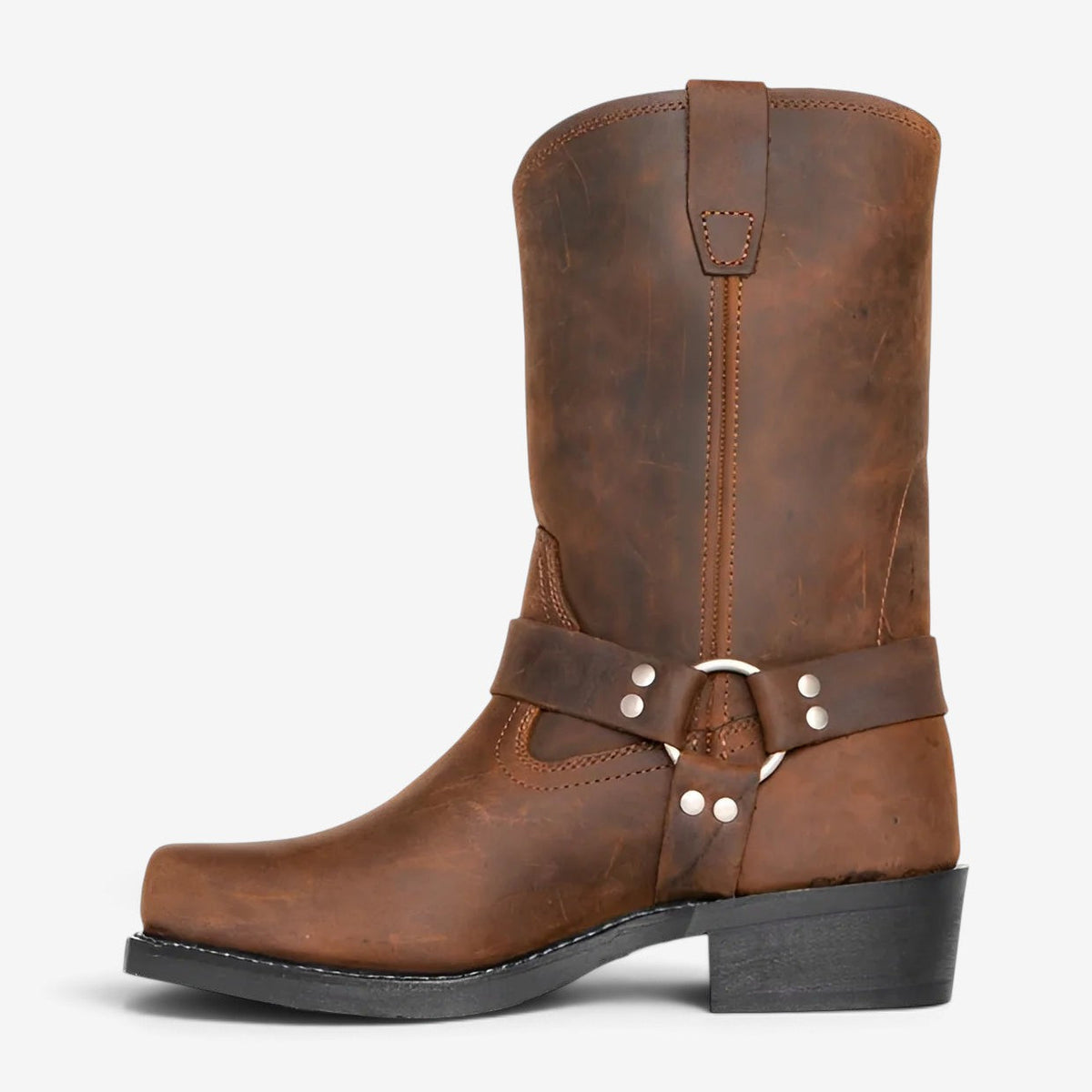 Ravonix – Round Toe Ankle Boots with Buckle Design
