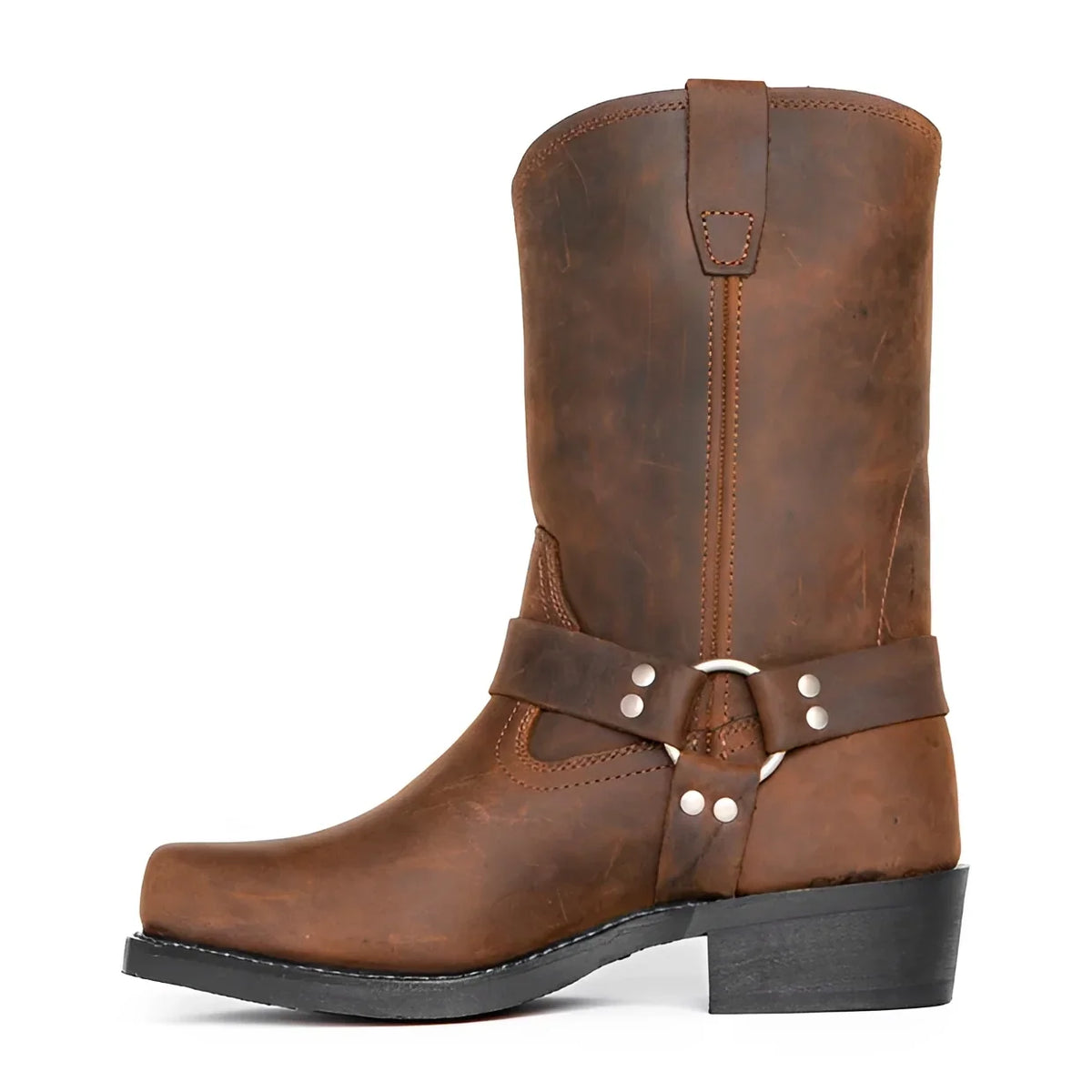 Ravonix – Round Toe Ankle Boots with Buckle Design