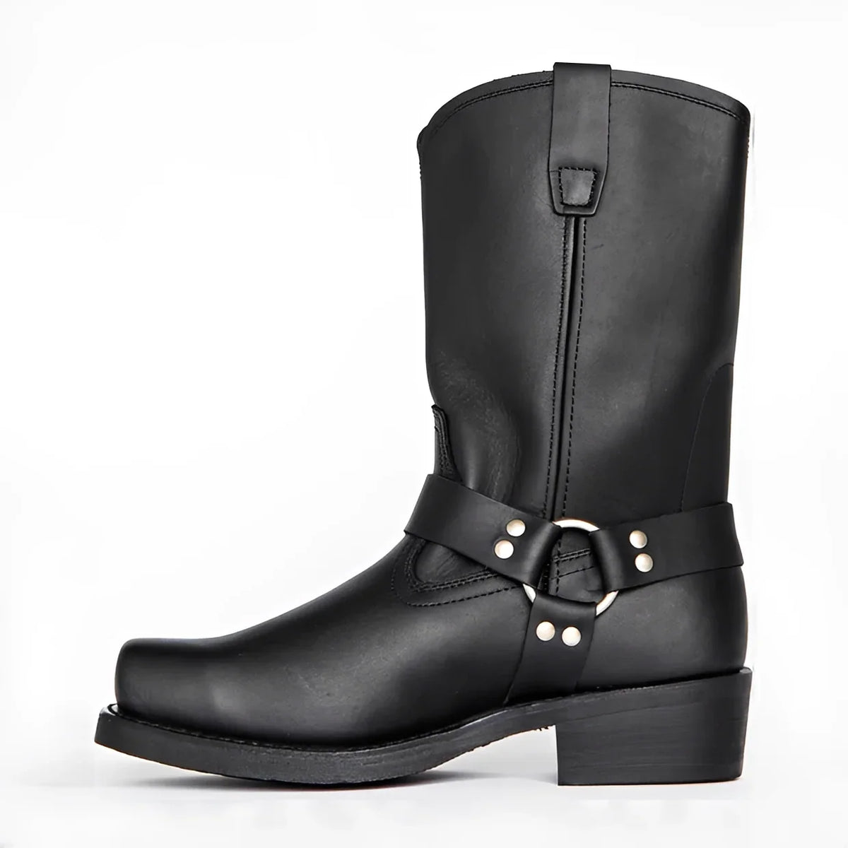 Ravonix – Round Toe Ankle Boots with Buckle Design