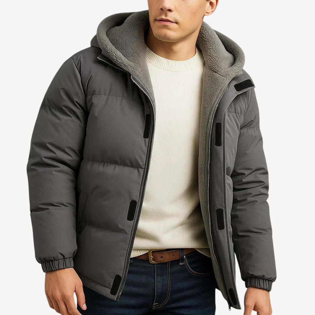 Zelvairo – Hooded Long Coat with Front Zipper