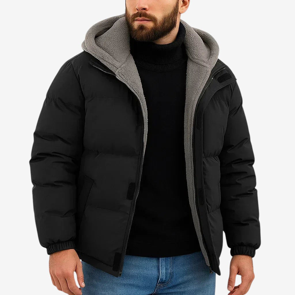Zelvairo – Hooded Long Coat with Front Zipper