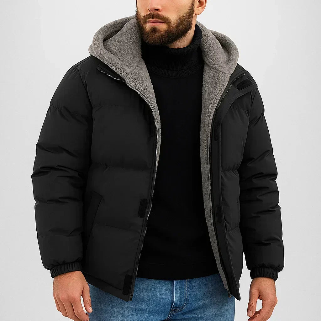 Zelvairo – Hooded Long Coat with Front Zipper