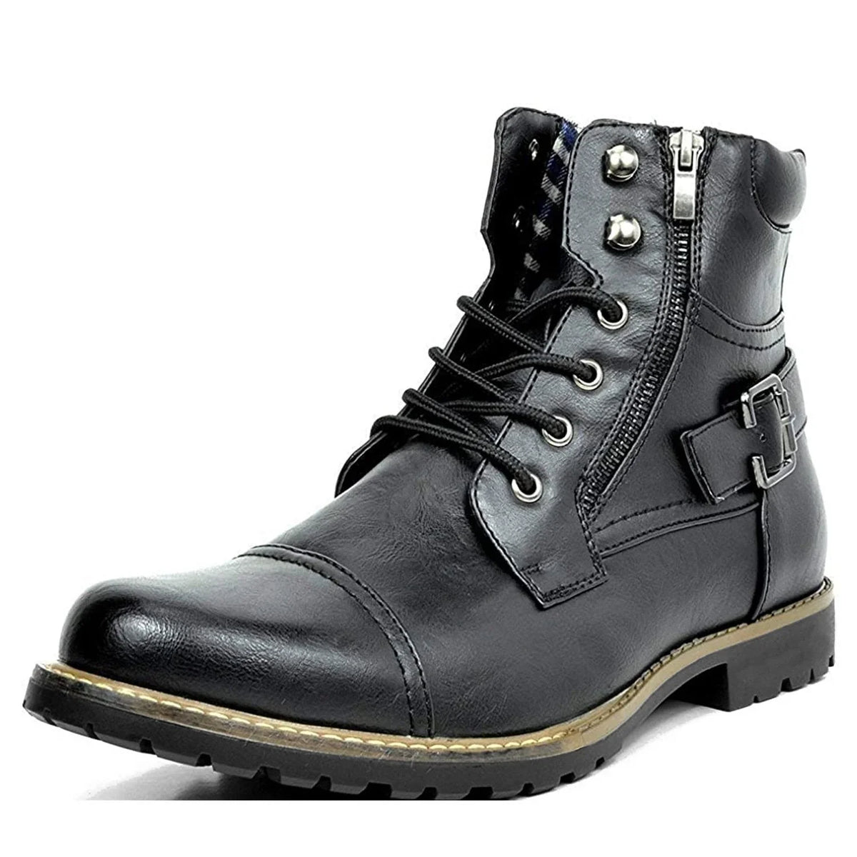 Zorqavia – Lace-Up Ankle Boots with Side Zipper