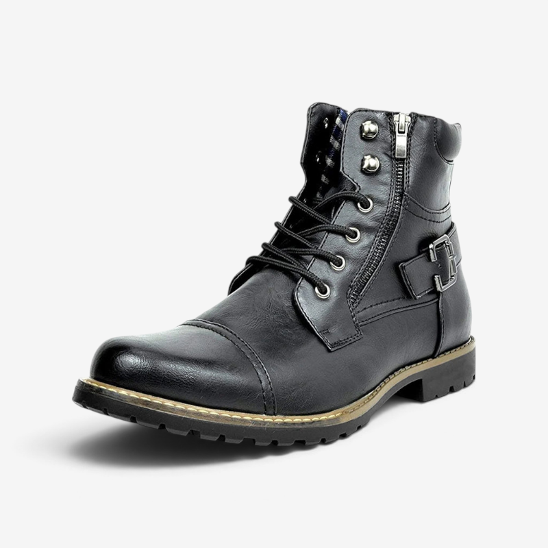 Zorqavia – Lace-Up Ankle Boots with Side Zipper