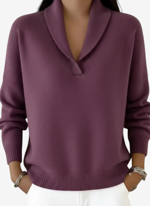 Norvexa – Shawl Collar V-Neck Sweater