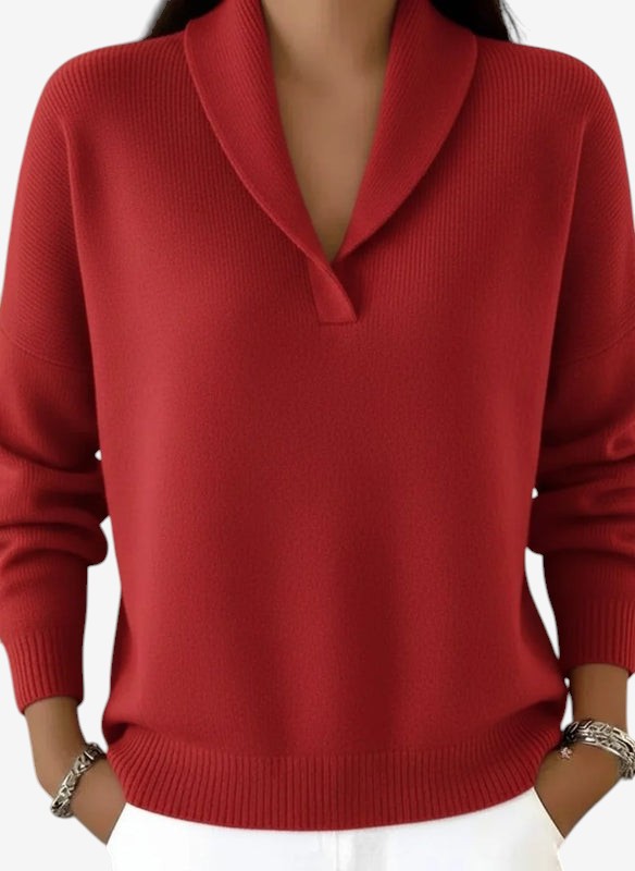 Norvexa – Shawl Collar V-Neck Sweater