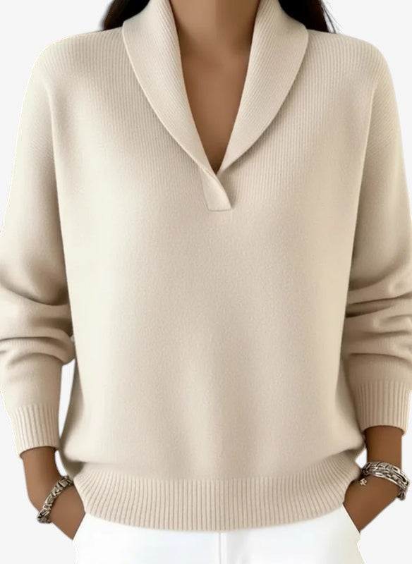 Norvexa – Shawl Collar V-Neck Sweater
