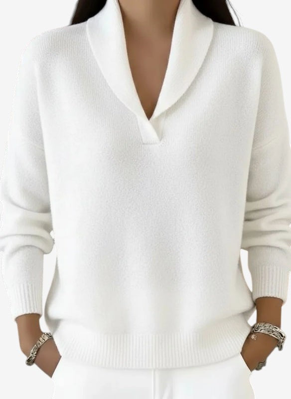 Norvexa – Shawl Collar V-Neck Sweater