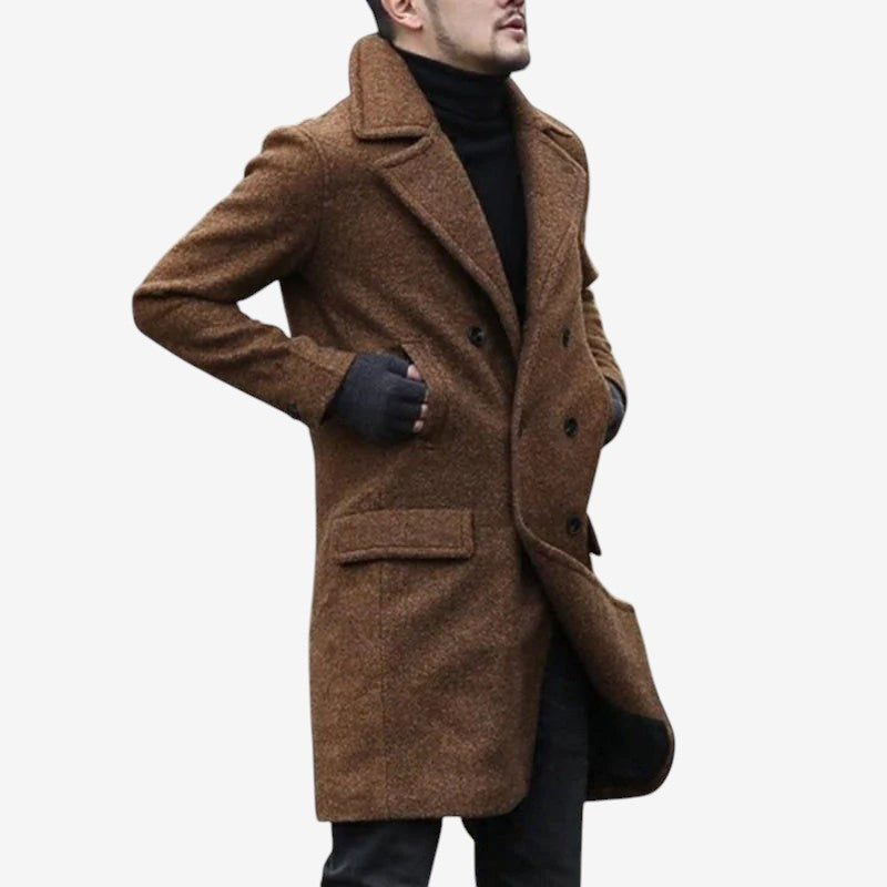 Norvelia – Long Sleeve Coat with Button Closure
