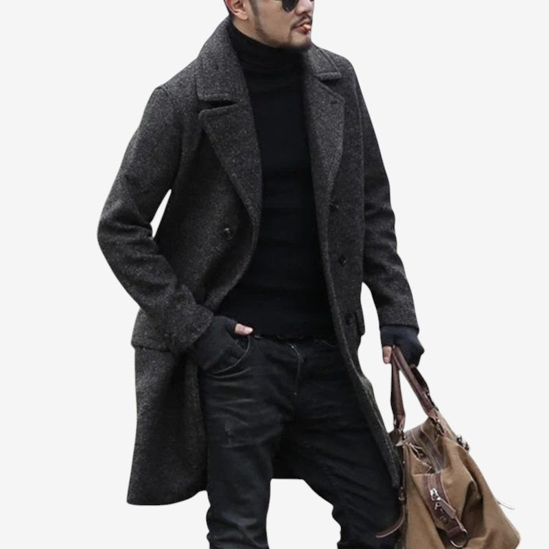 Norvelia – Long Sleeve Coat with Button Closure