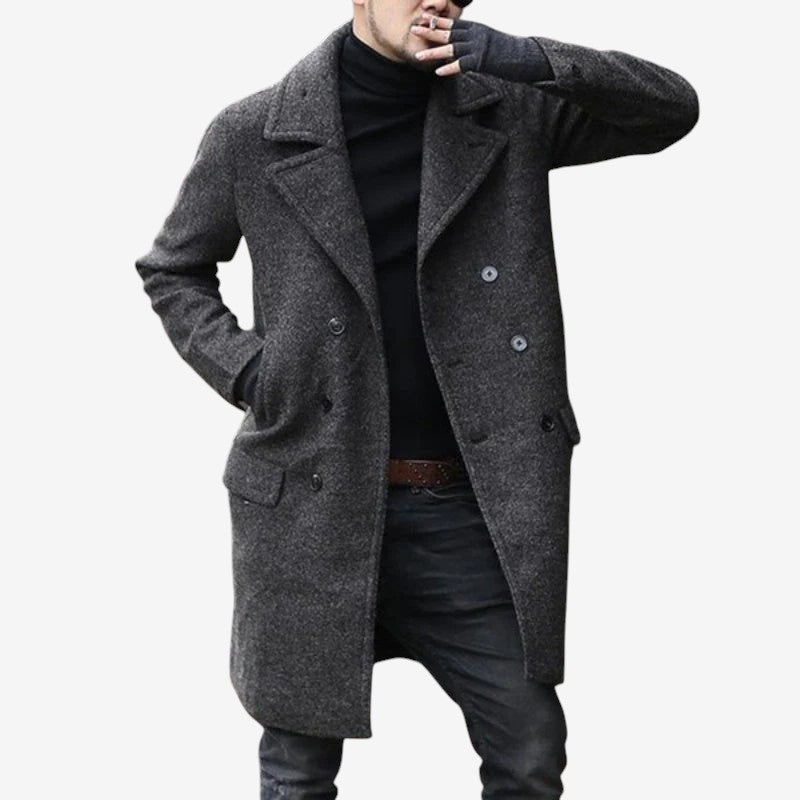 Norvelia – Long Sleeve Coat with Button Closure