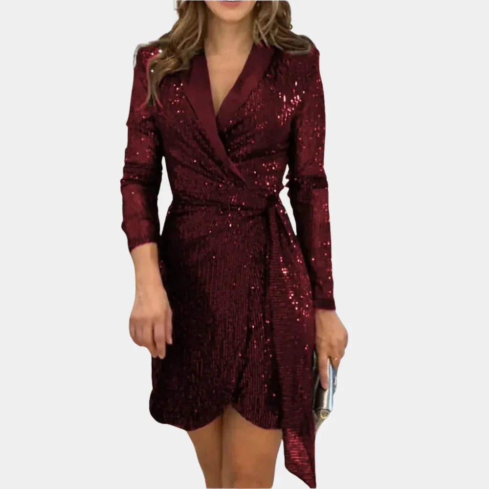 Elsia - Abito blazer con doppia abbottonatura e vita regolabile