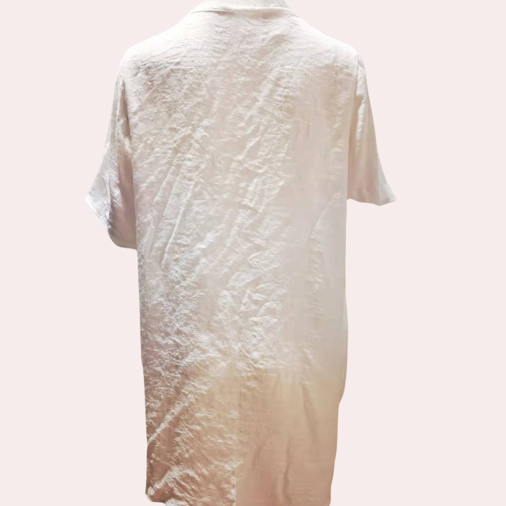 Sophia – Casual Dress with Buttons, Short Sleeves, and Relaxed Fit