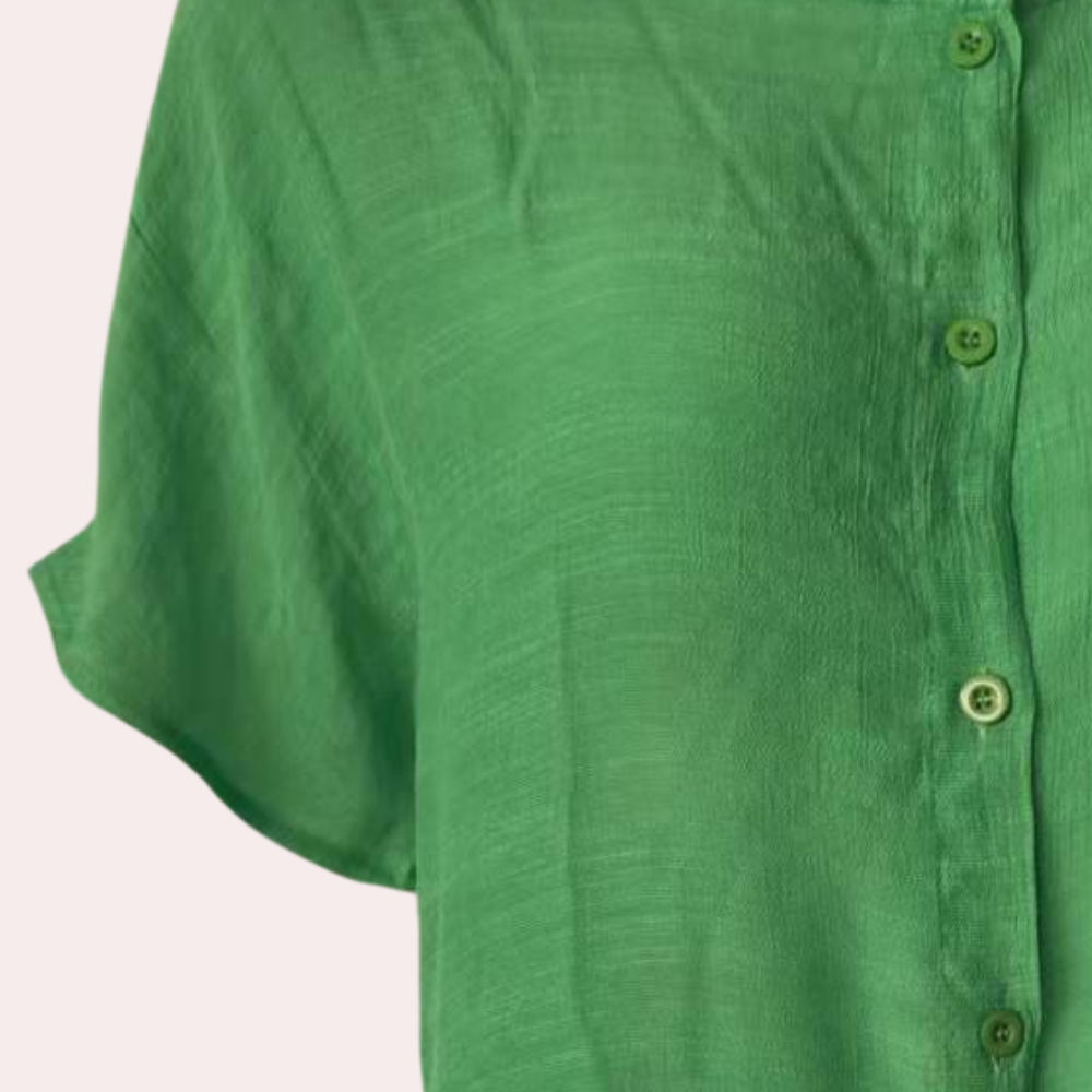 Sophia – Casual Dress with Buttons, Short Sleeves, and Relaxed Fit