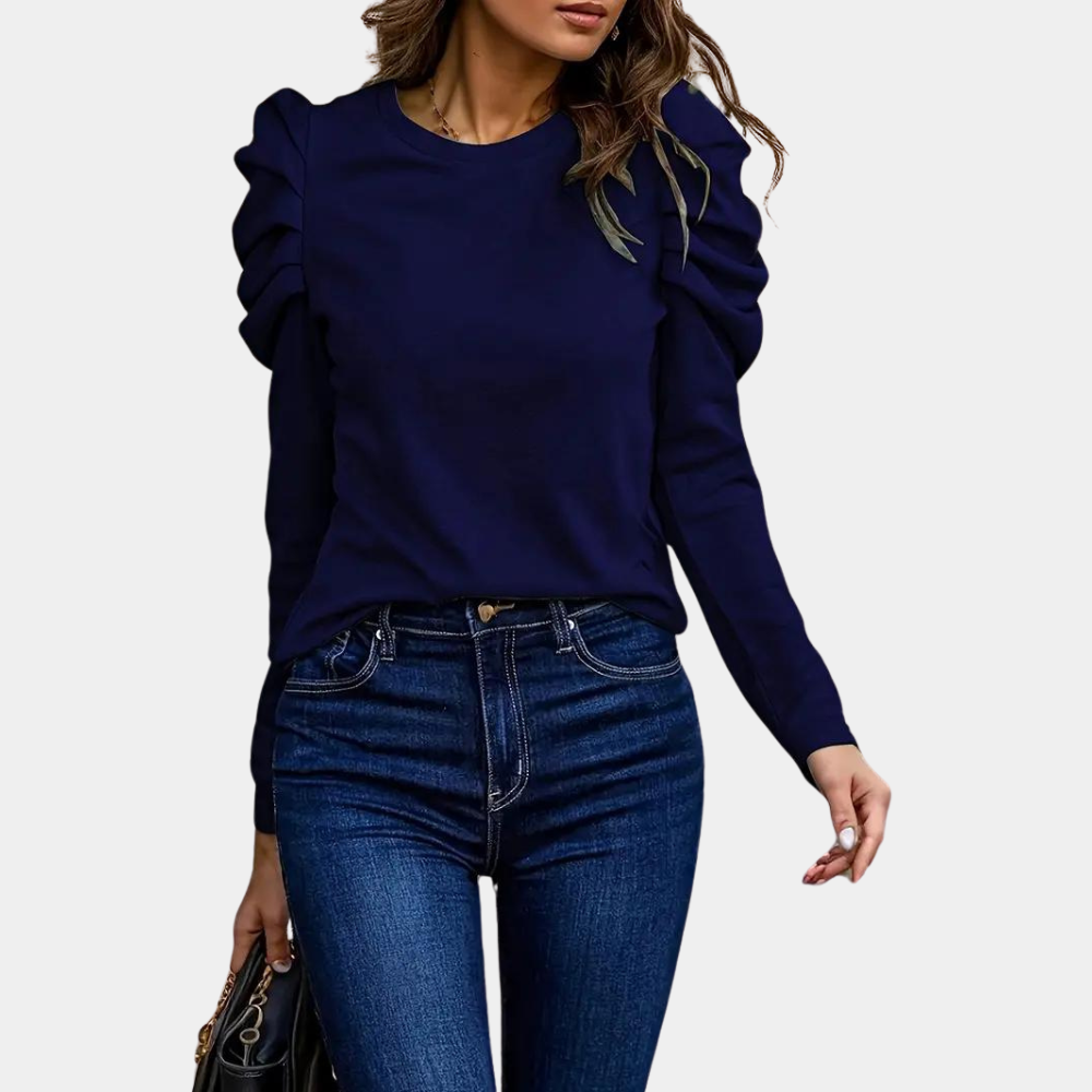 Anouk - Blouse élégante à manches longues et col rond