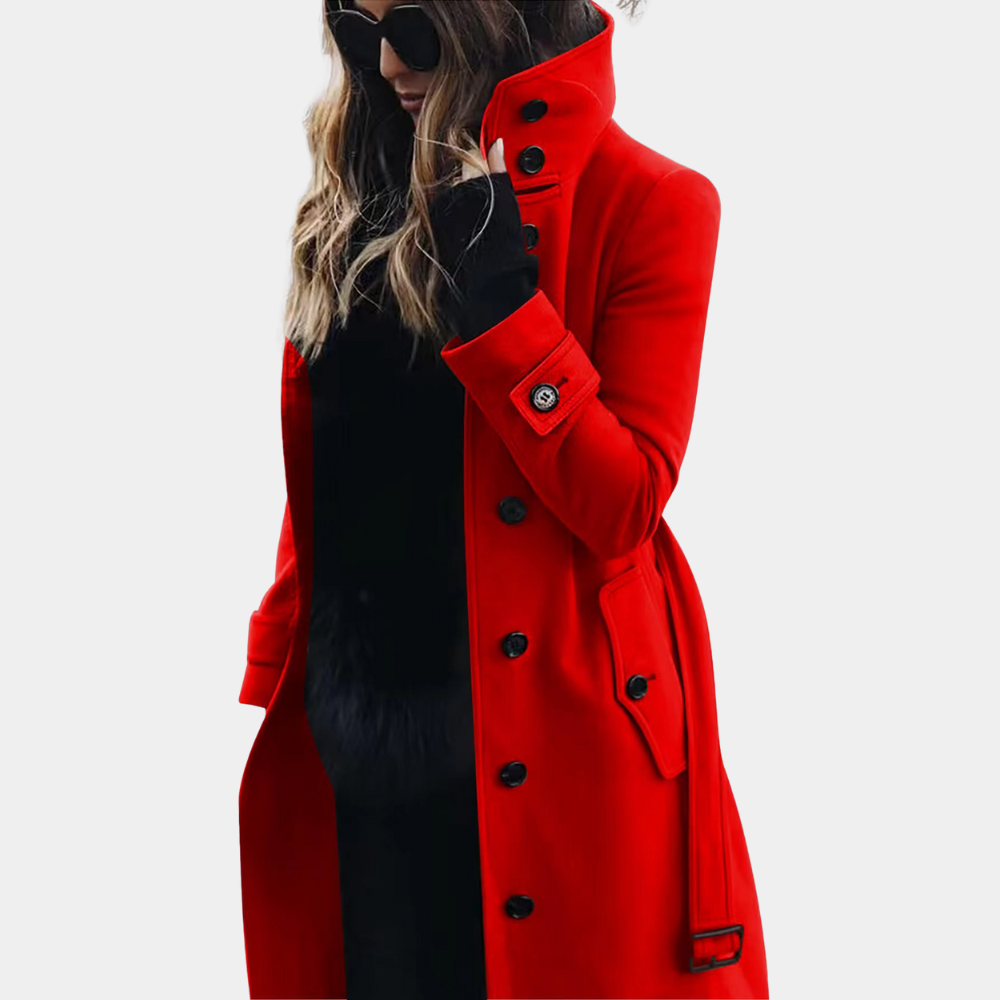 Clara - Col haut, détails à boutons et coupe ajustée pour le style
