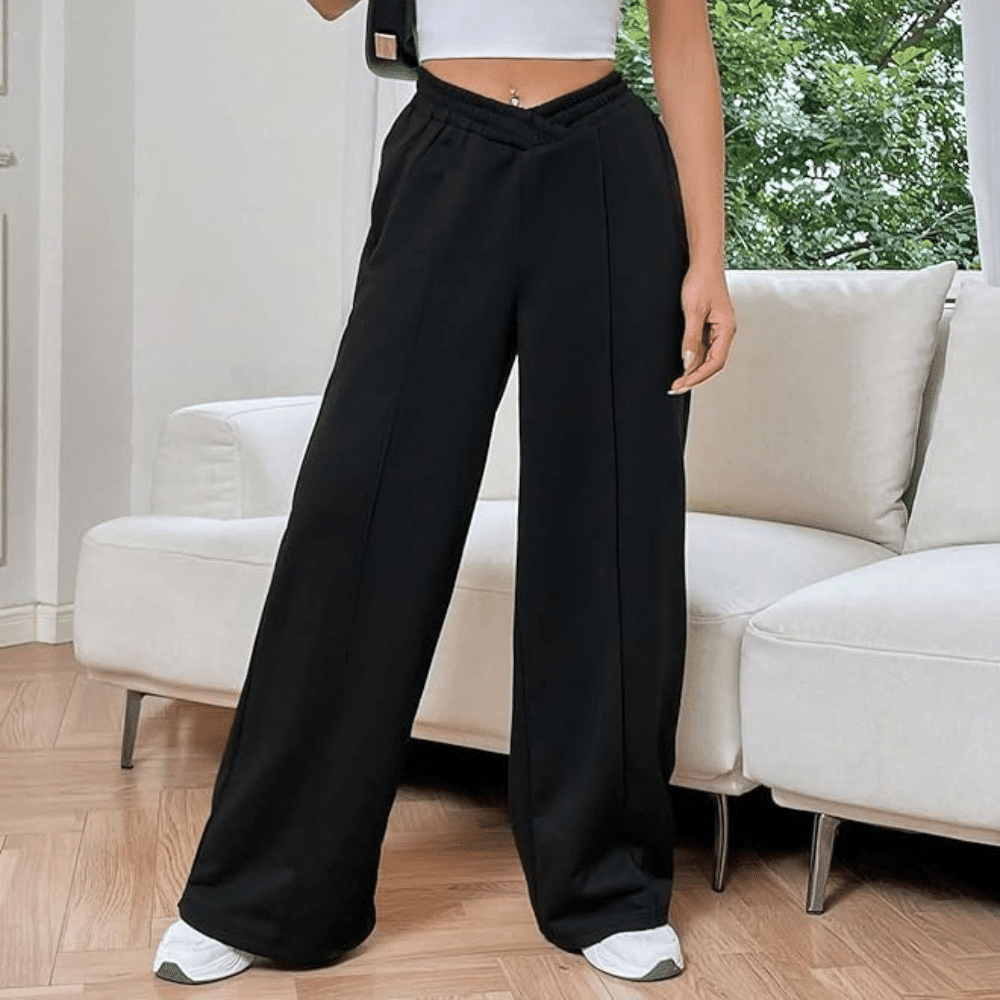 Elena – Pantaloni drepți relaxați cu talie elastică și croială flexibilă