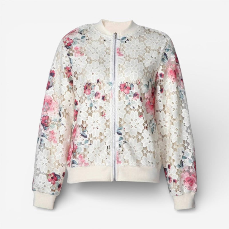 Zara - Hollow Out Bomber Jacket with Long Sleeve