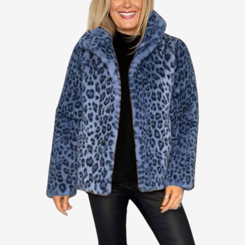 Paige – Kabát s dlouhým rukávem s leopardím potiskem a otevřeným předním dílem