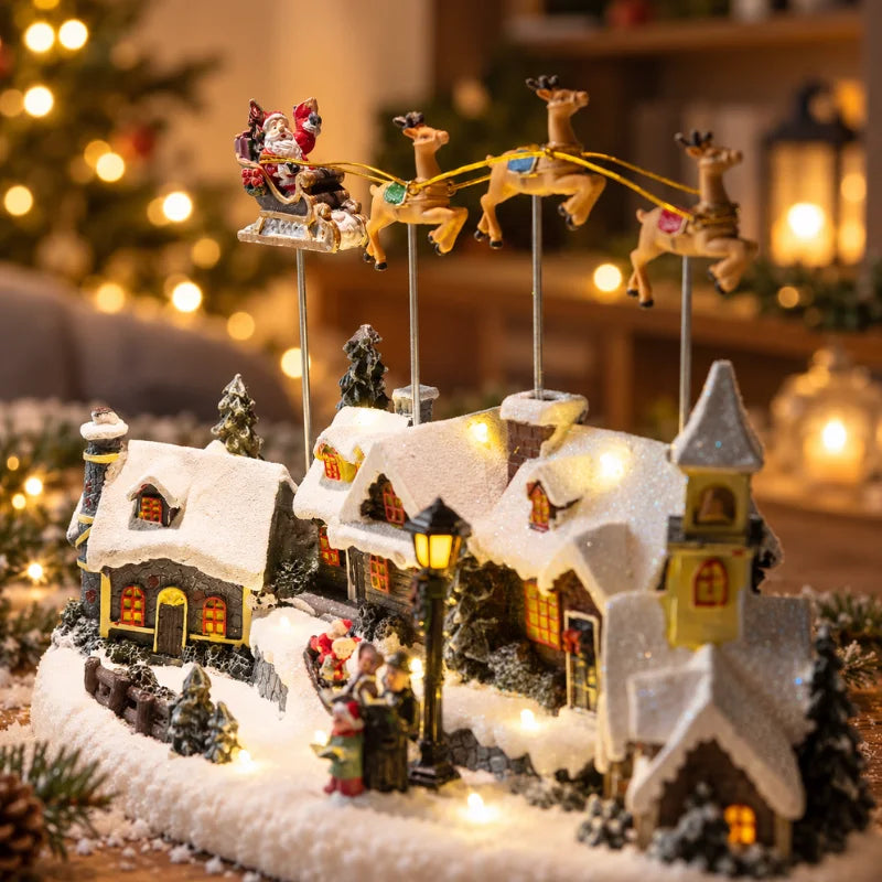 WinterGlow - Villaggio natalizio in miniatura con illuminazione LED