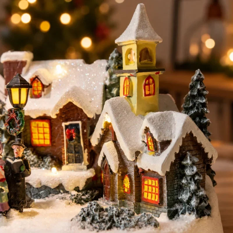 WinterGlow - Villaggio natalizio in miniatura con illuminazione LED