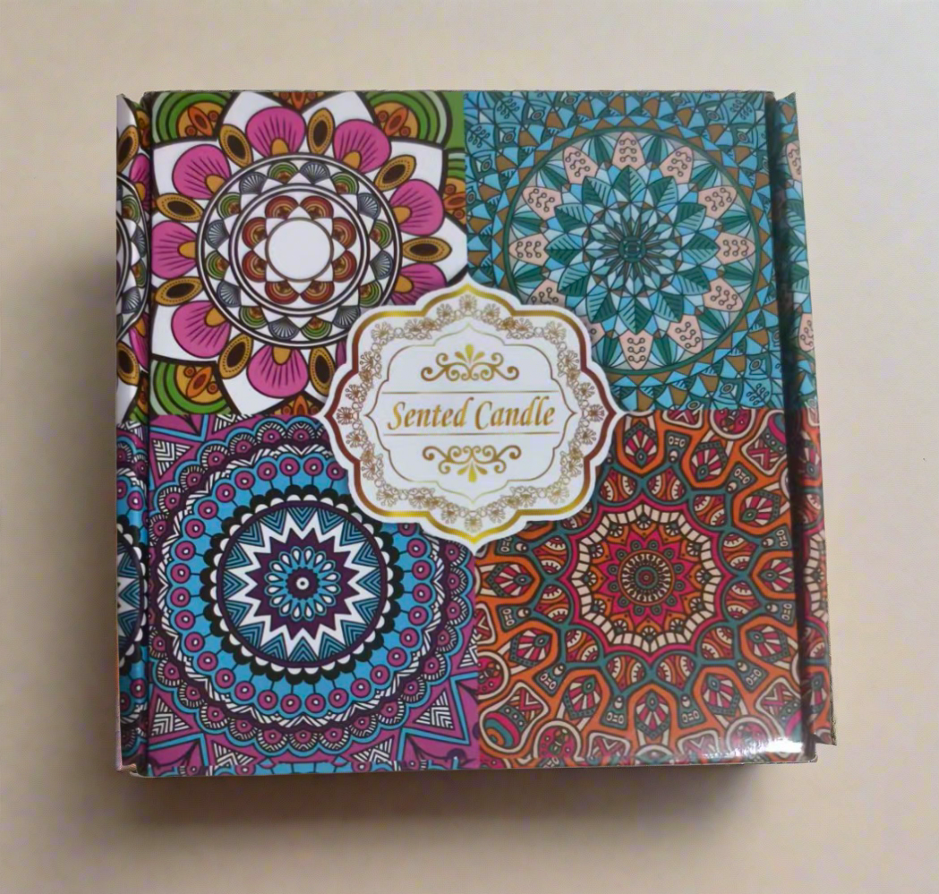 FloralWick - Set di candele profumate con motivi floreali