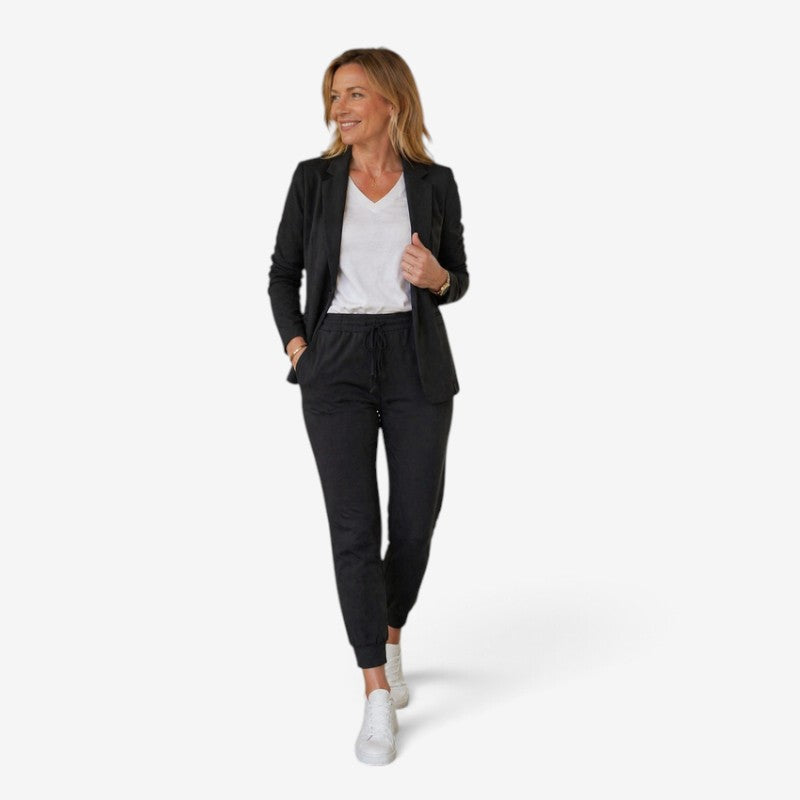 Lunara - Completo da donna con blazer e pantaloni, davanti aperto
