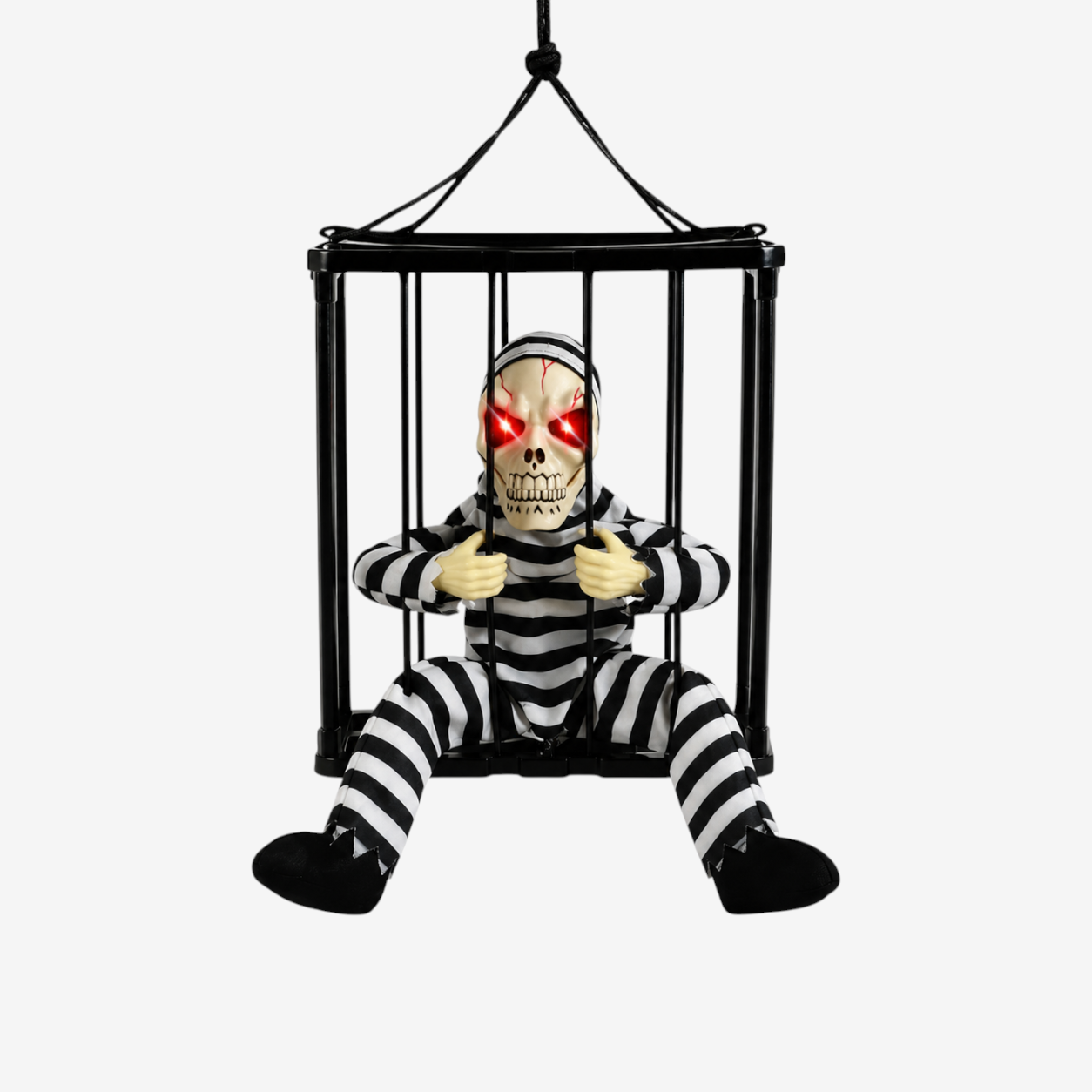Decorazione da prigioniero scheletrico di Halloween con suoni e movimento