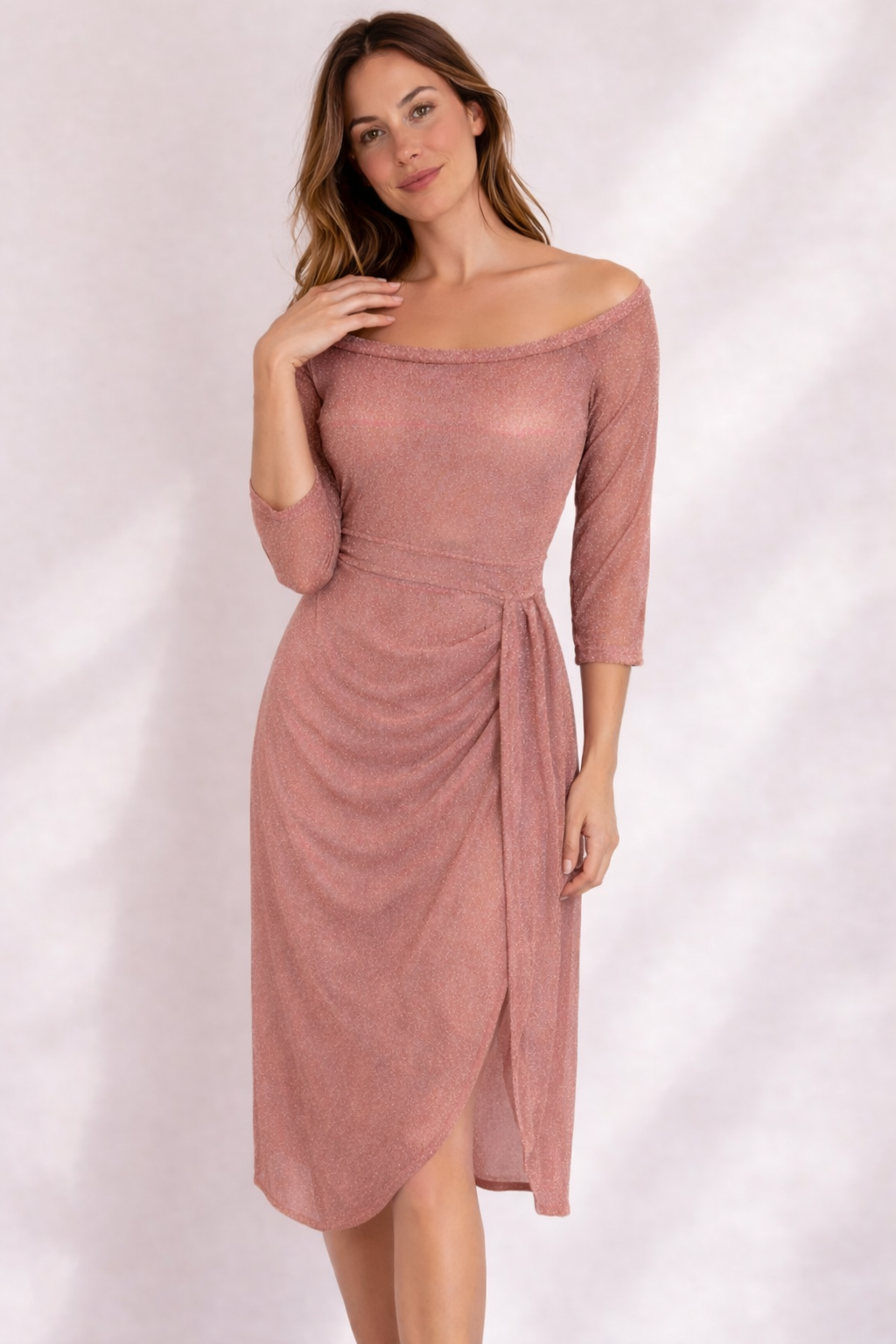 Nora - Off-Shoulder Dress with Draped Design