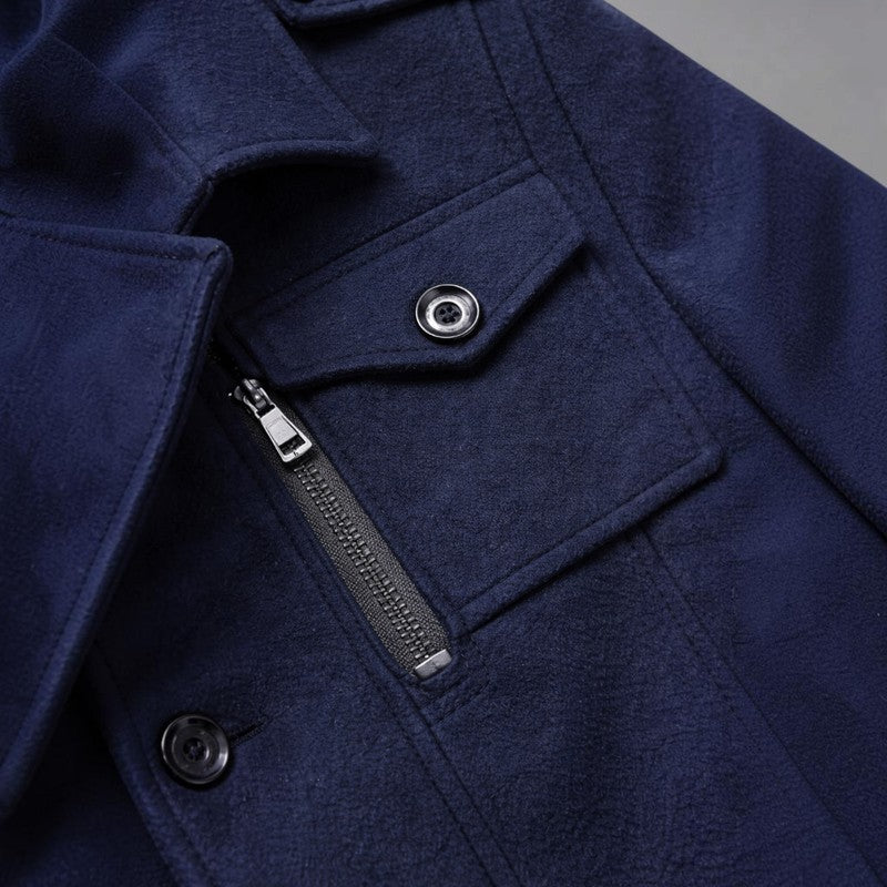 DualWarm - Men's Long Winter Coat With Double-Layer Design