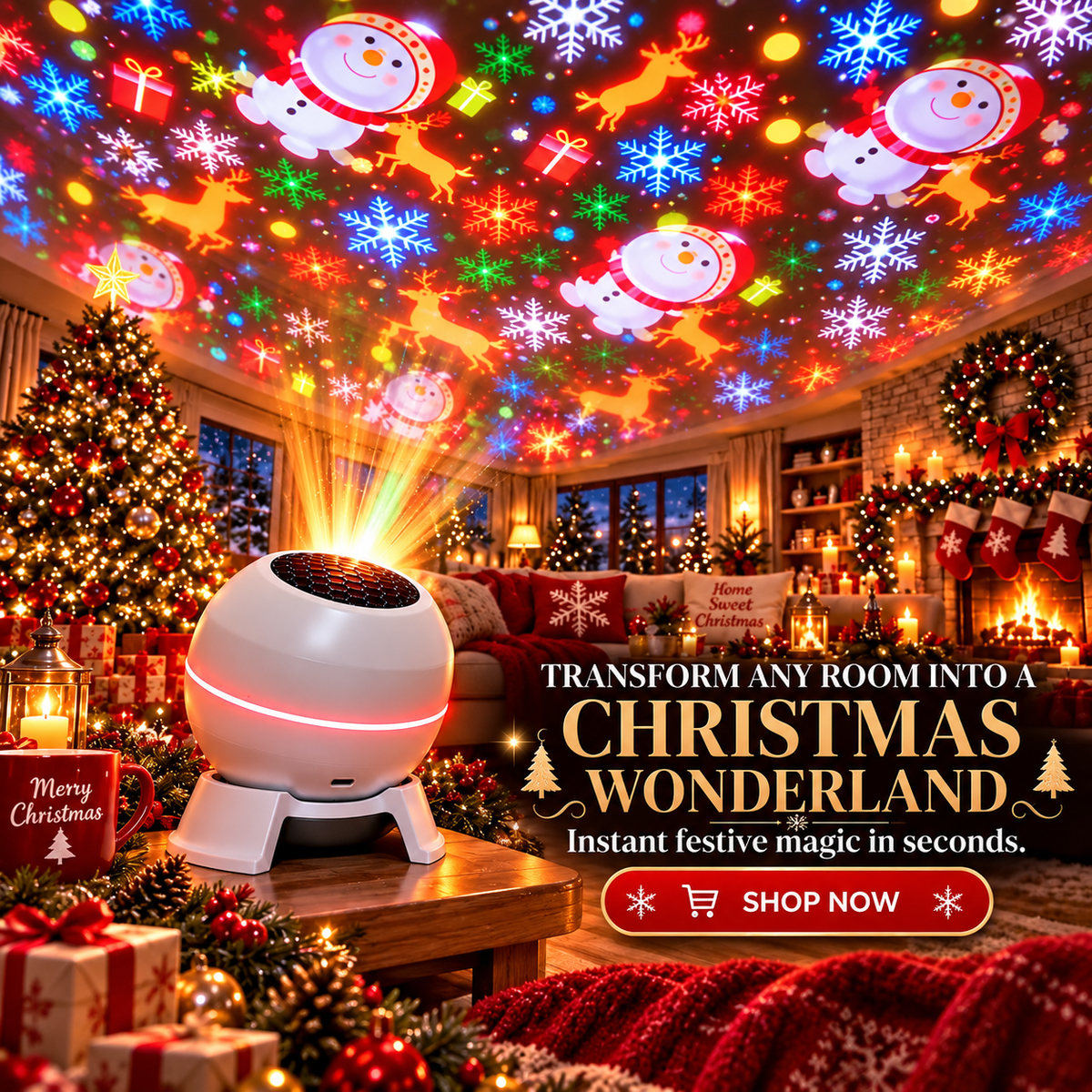 Projilume – Christmas Projector with Moving Holiday Projections