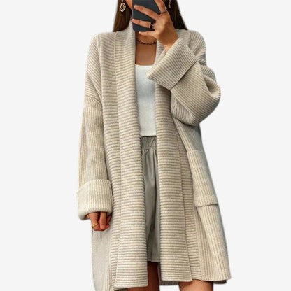 Cardigan oversize à manches longues et grandes poches