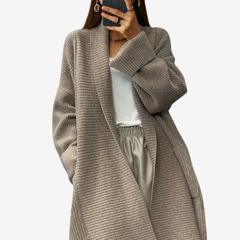Cardigan oversize à manches longues et grandes poches